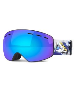Matrix Hero Kids and Youth Prescription Ski and Snowboard Goggles Blue - Dual Layer Anti Fog Lenses - Impact Resistance and UV Blocking Lenses