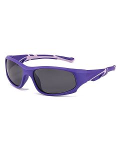 Amelia Purple Prescription Sports Goggles For Kids - Bendable Impact Resistant  - Youth Soccer, Football, Basketball, Baseball Glasses 