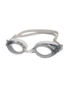 Pismo Prescription Swimming Goggle - Grey Swimming Glasses - Nose Clip, Ear Plugs and Watertight Case Included